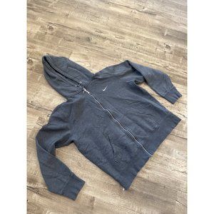 Nike Womens Full Zip Hoodie Jacket Size XL Gray Pockets Fleece Lined Swoosh Logo